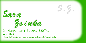 sara zsinka business card